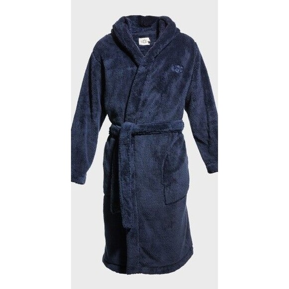 UGG Men's Loungewear Beckett Long Sleeve Sherpa Hooded Robe XL/XXL BLUE NWT‎ - Picture 1 of 7